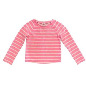 Toddler Girl Baby GAP Hot Pink Stripe‎ Rash Guard Long Sleeve Swimsuit Top 2T